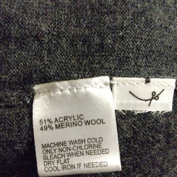 Merino Wool Blend Sweater Dress Ann Taylor Loft Gray Tie Belt Midi Minimalist XS - Picture 8 of 13